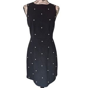 Tibi Dover black jersey knit cut out bead embellished sheath dress. Size 4